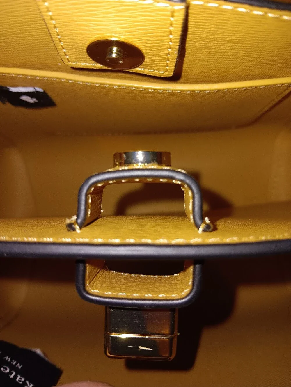 kate spade Black Leather Top-Handle Satchel with Gold Hardware